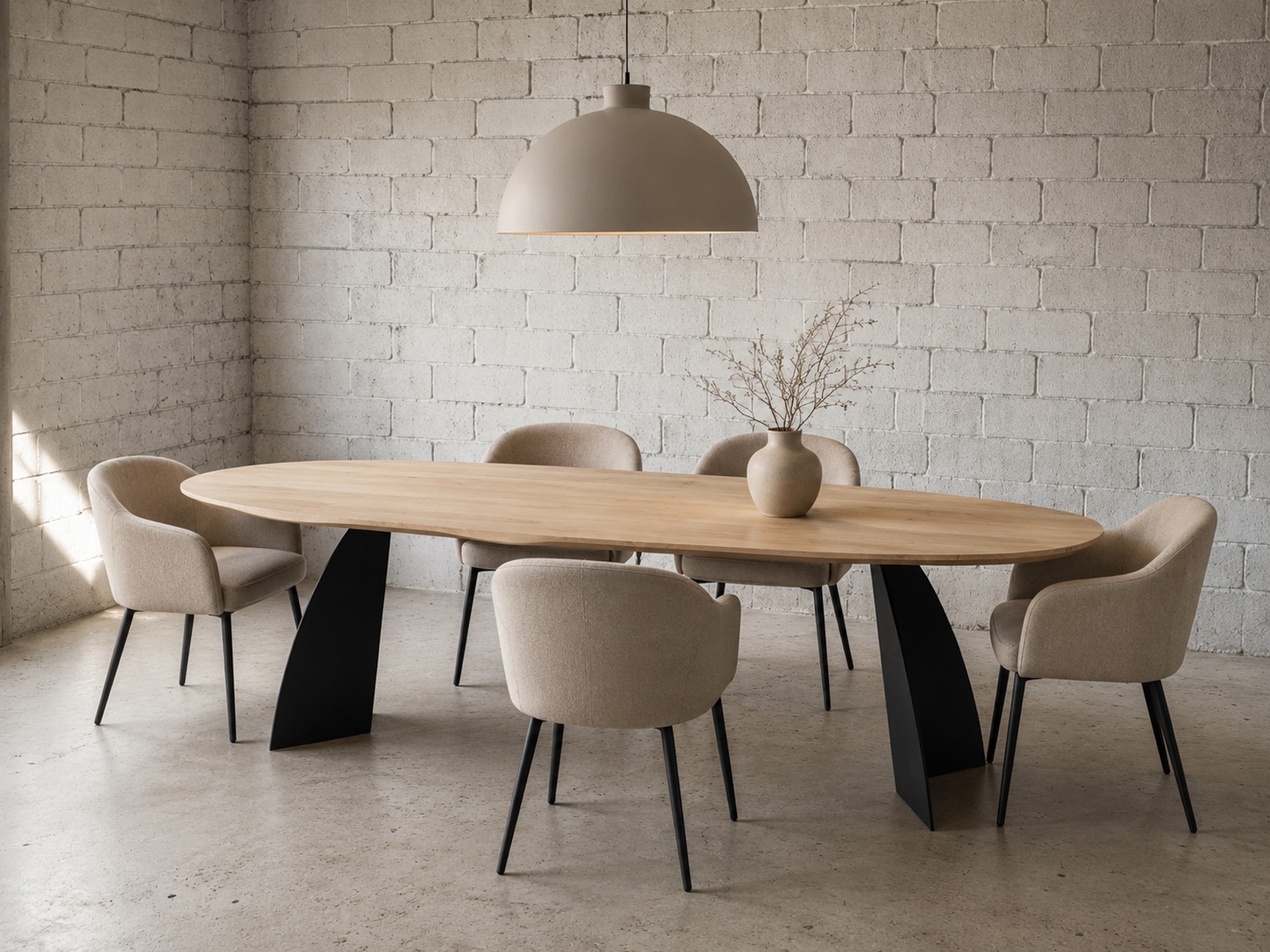 Pure Nature Design — ovalni masivni sto u enterijeru